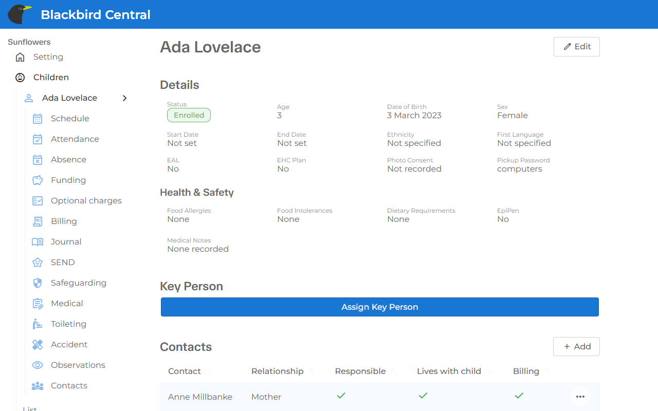 Child profile screenshot placeholder