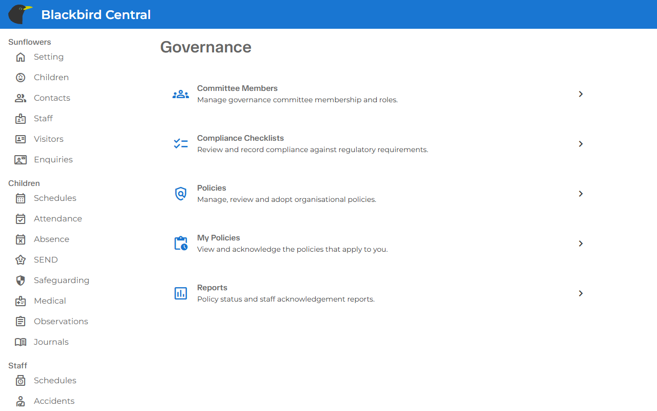 Governance dashboard screenshot placeholder